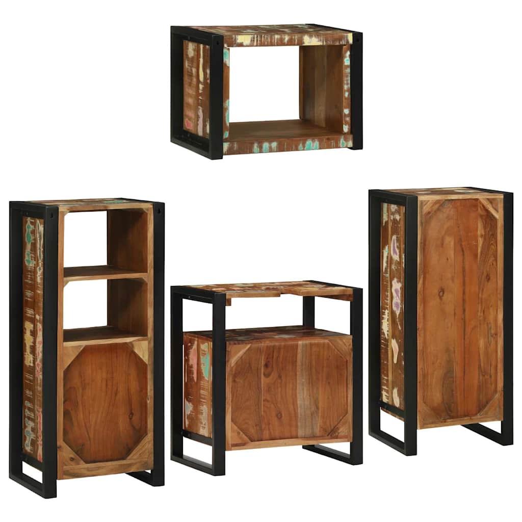 Set di mobili per il bagno 4 pcs Legno massello riciclato | homemem39