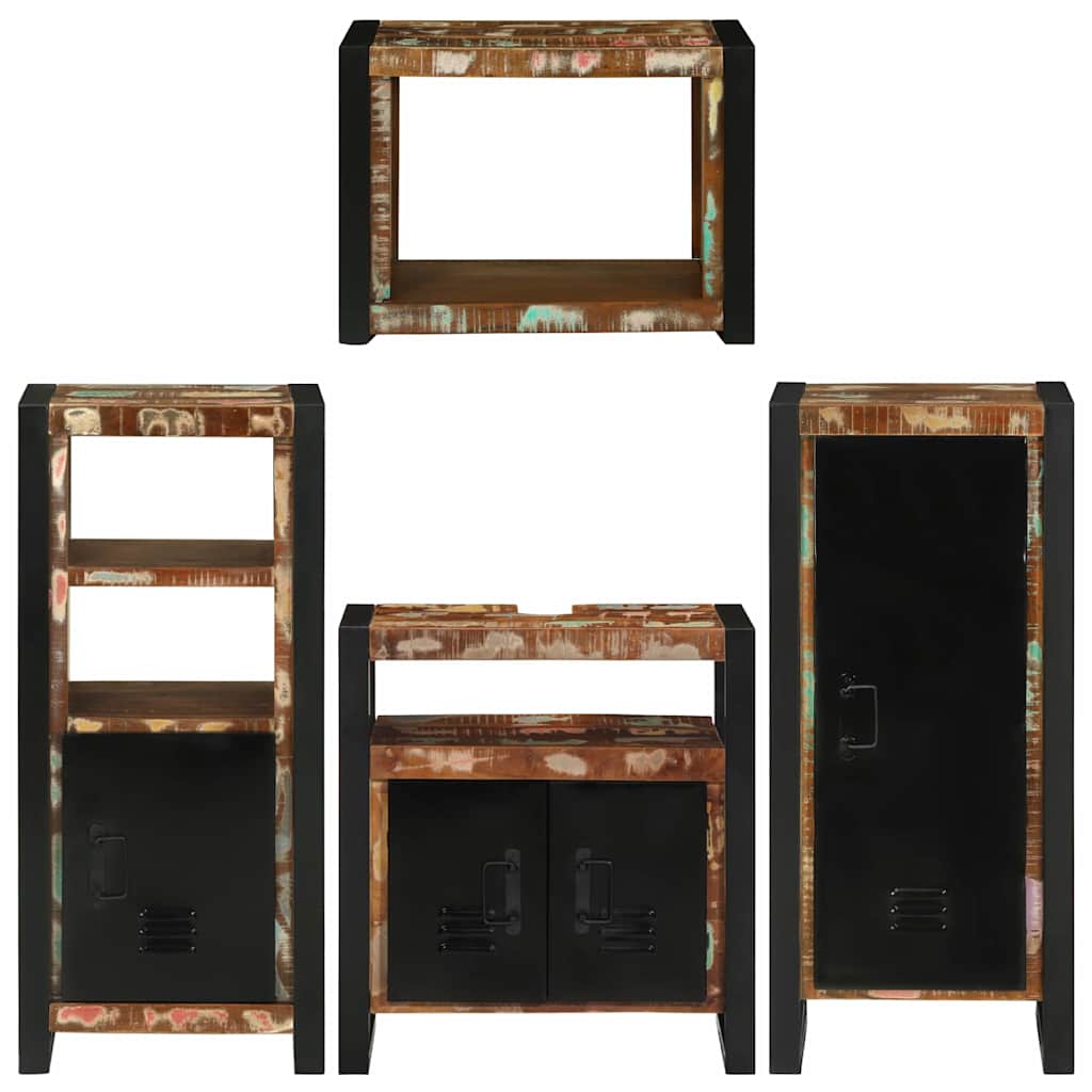 Set di mobili per il bagno 4 pcs Legno massello riciclato | homemem39
