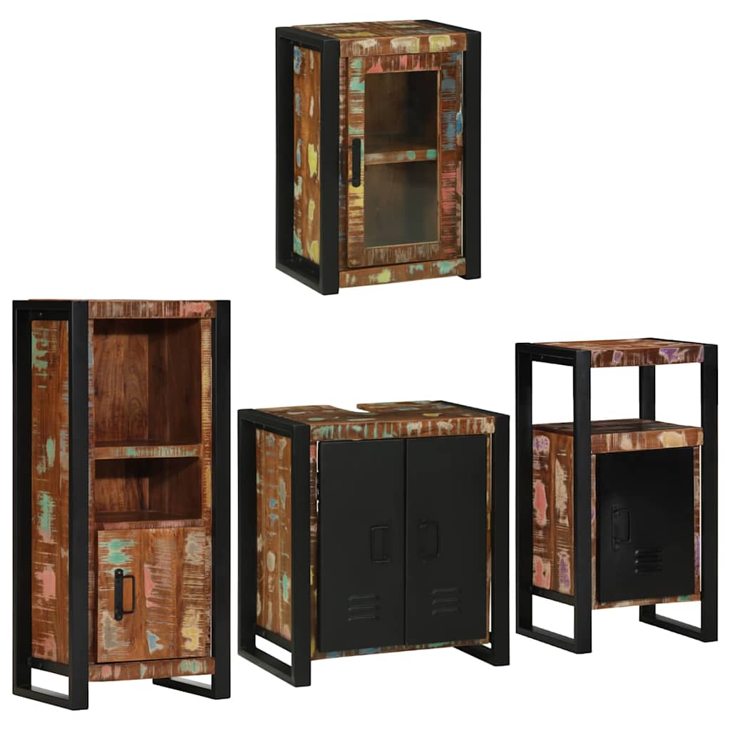 Set di mobili per il bagno 4 pcs Legno massello riciclato | homemem39