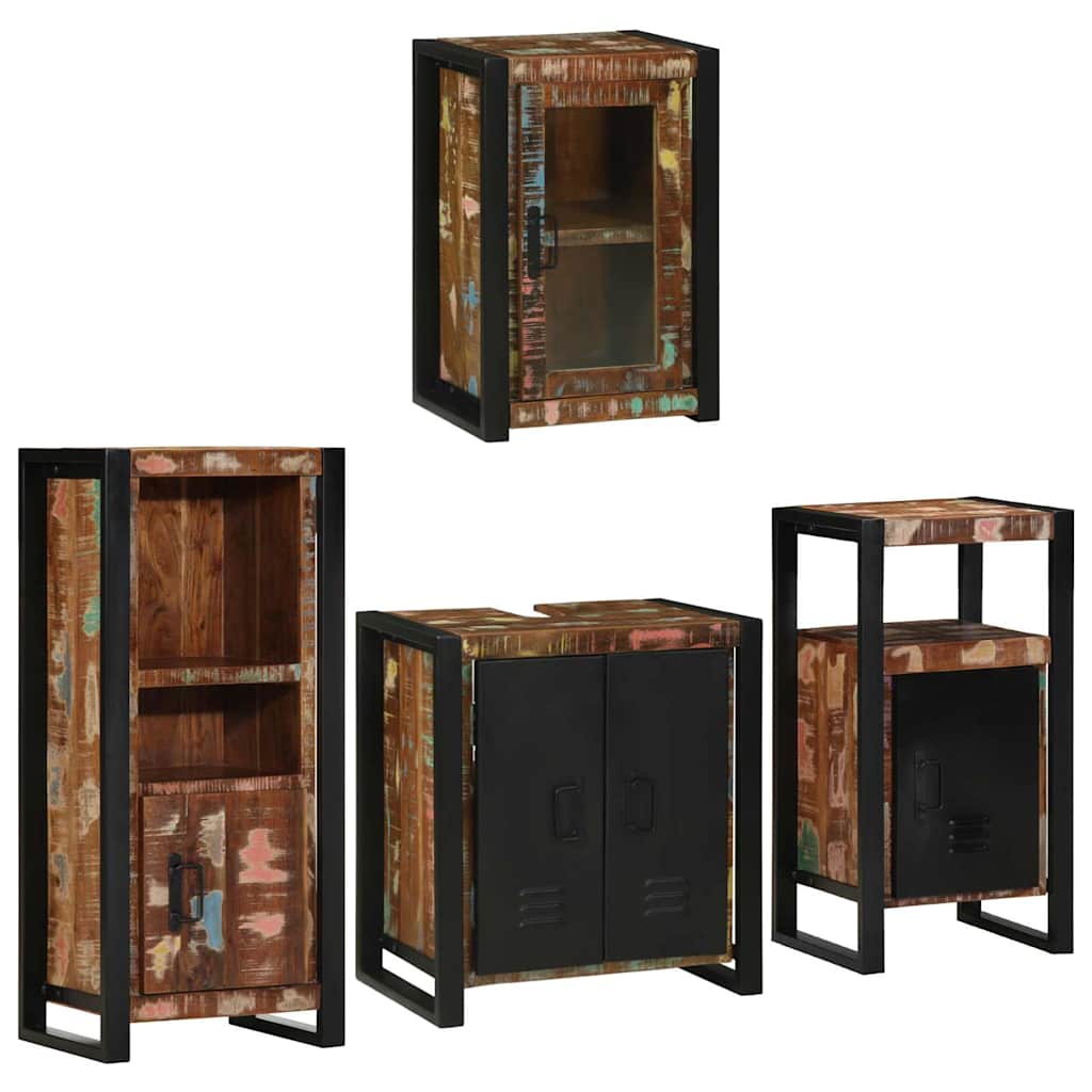Set di mobili per il bagno 4 pcs Legno massello riciclato | homemem39