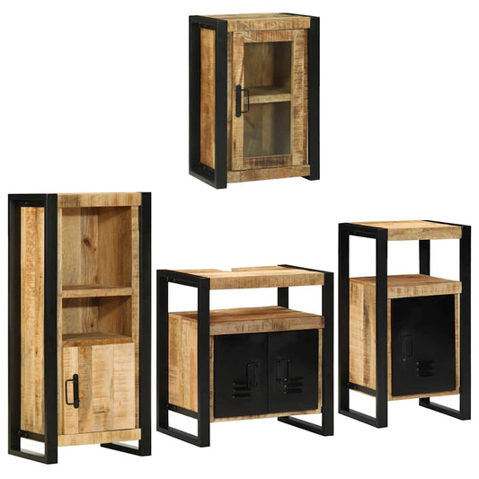 Set di mobili per il bagno 4 pz Marrone 55 x 35 x 60 cm | homemem39