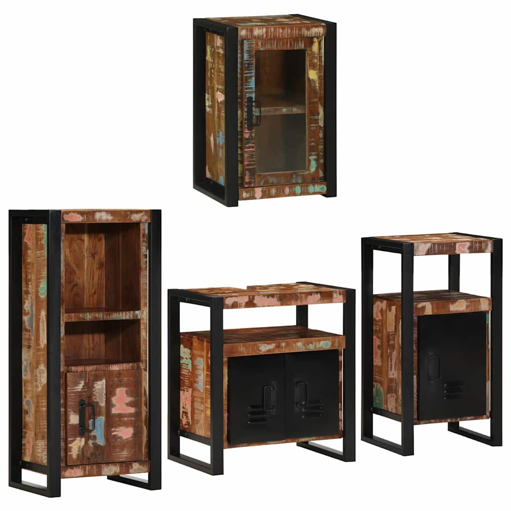 Set di mobili per il bagno 4 pcs Legno massello riciclato | homemem39