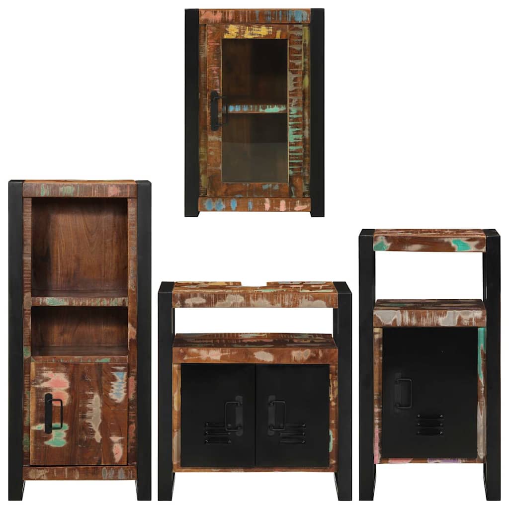 Set di mobili per il bagno 4 pcs Legno massello riciclato | homemem39