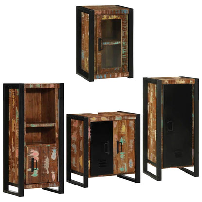 Set di mobili per il bagno 4 pcs Legno massello riciclato | homemem39