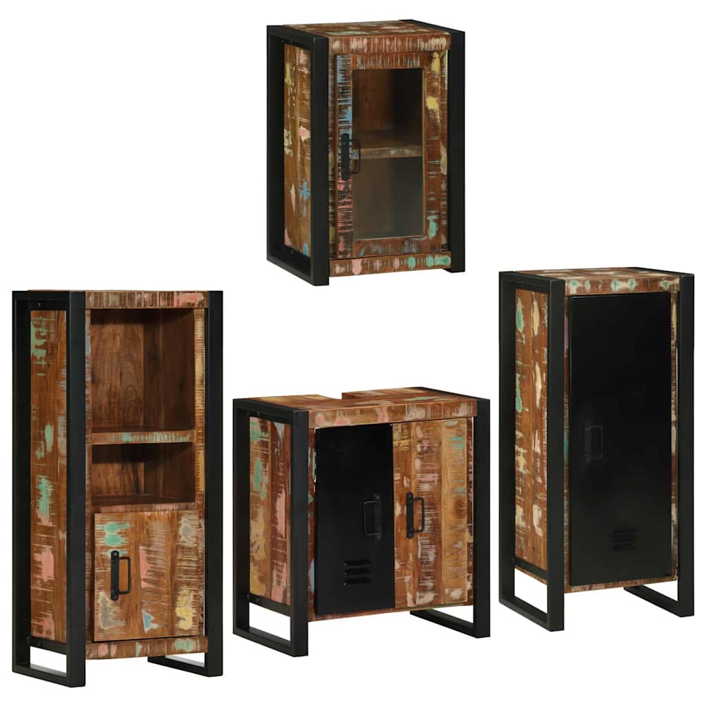 Set di mobili per il bagno 4 pcs Legno massello riciclato | homemem39