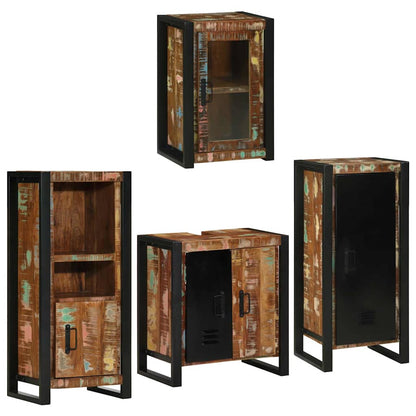 Set di mobili per il bagno 4 pcs Legno massello riciclato | homemem39