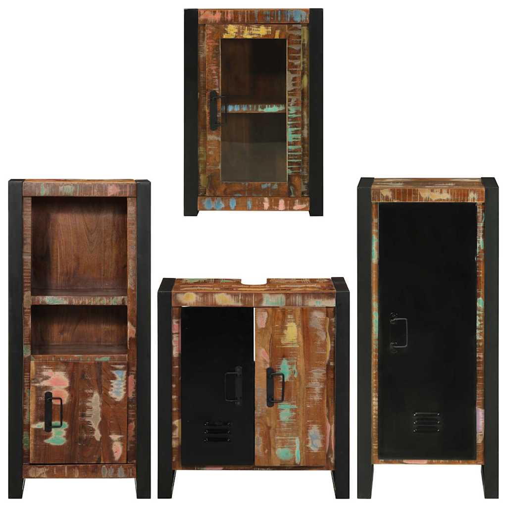 Set di mobili per il bagno 4 pcs Legno massello riciclato | homemem39