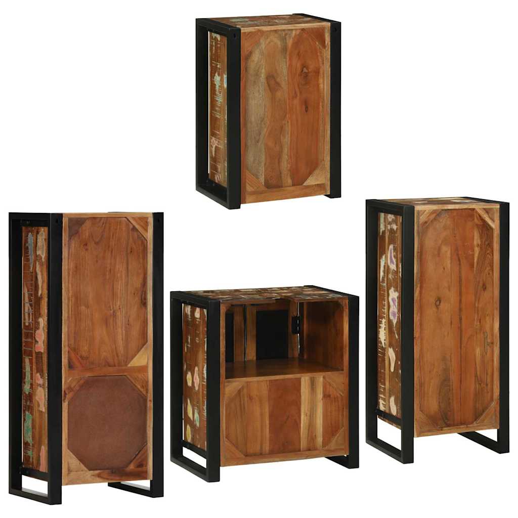 Set di mobili per il bagno 4 pcs Legno massello riciclato | homemem39