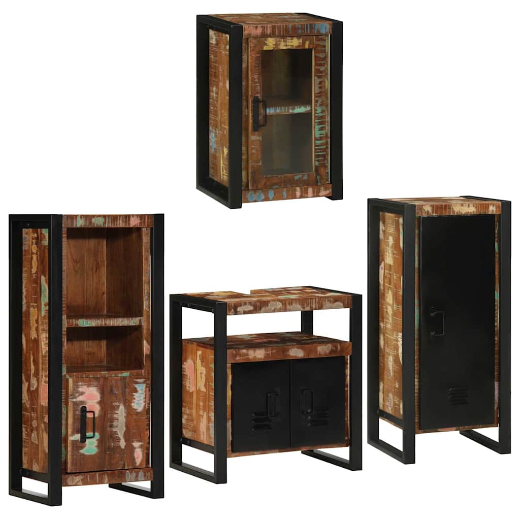 Set di mobili per il bagno 4 pcs Legno massello riciclato | homemem39