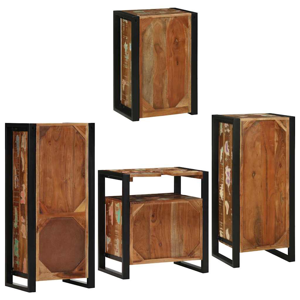 Set di mobili per il bagno 4 pcs Legno massello riciclato | homemem39