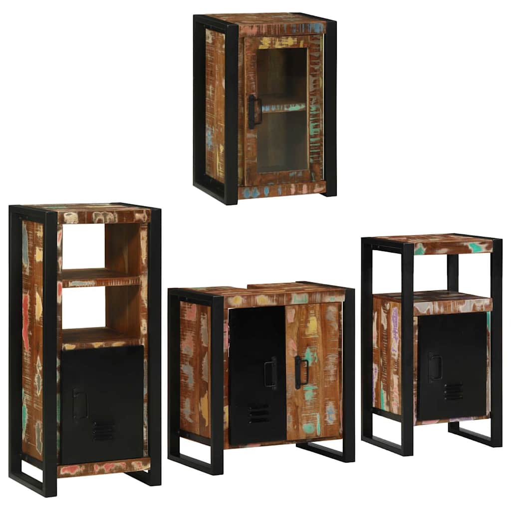 Set di mobili per il bagno 4 pcs Legno massello riciclato | homemem39