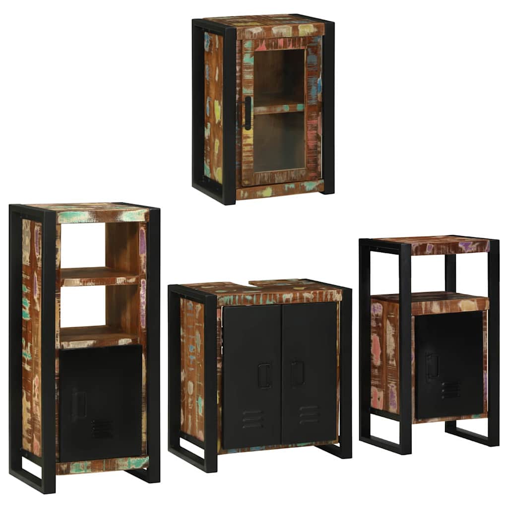 Set di mobili per il bagno 4 pcs Legno massello riciclato | homemem39