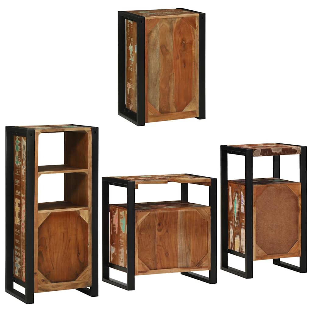 Set di mobili per il bagno 4 pcs Legno massello riciclato | homemem39