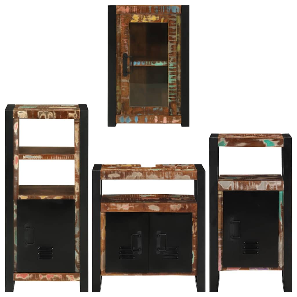 Set di mobili per il bagno 4 pcs Legno massello riciclato | homemem39