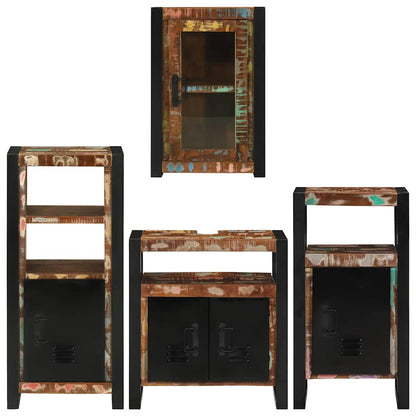 Set di mobili per il bagno 4 pcs Legno massello riciclato | homemem39