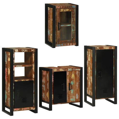 Set di mobili per il bagno 4 pcs Legno massello riciclato | homemem39