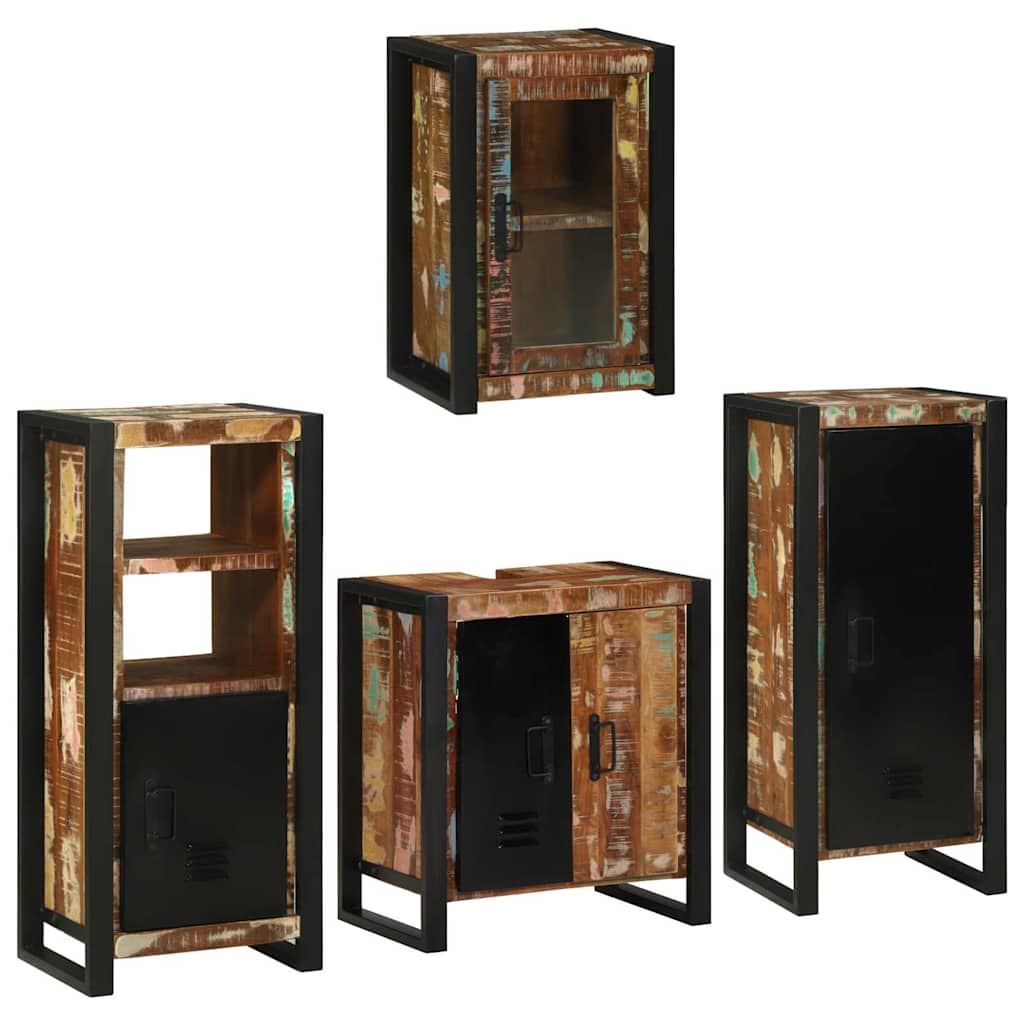 Set di mobili per il bagno 4 pcs Legno massello riciclato | homemem39