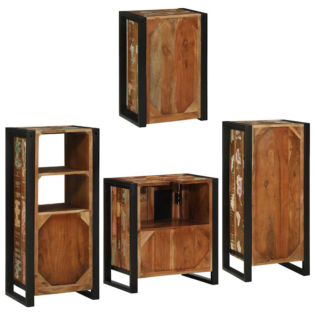 Set di mobili per il bagno 4 pcs Legno massello riciclato | homemem39