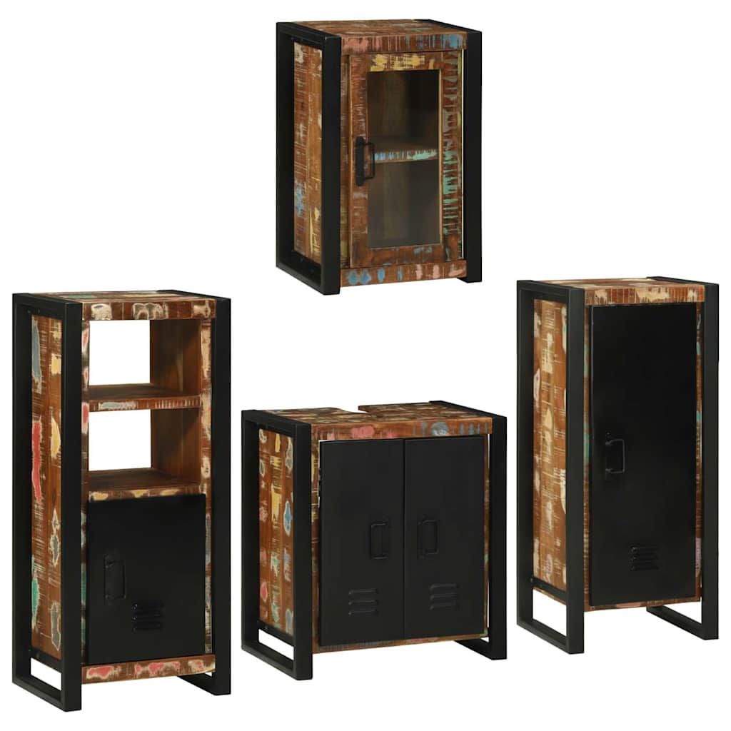 Set di mobili per il bagno 4 pcs Legno massello riciclato | homemem39