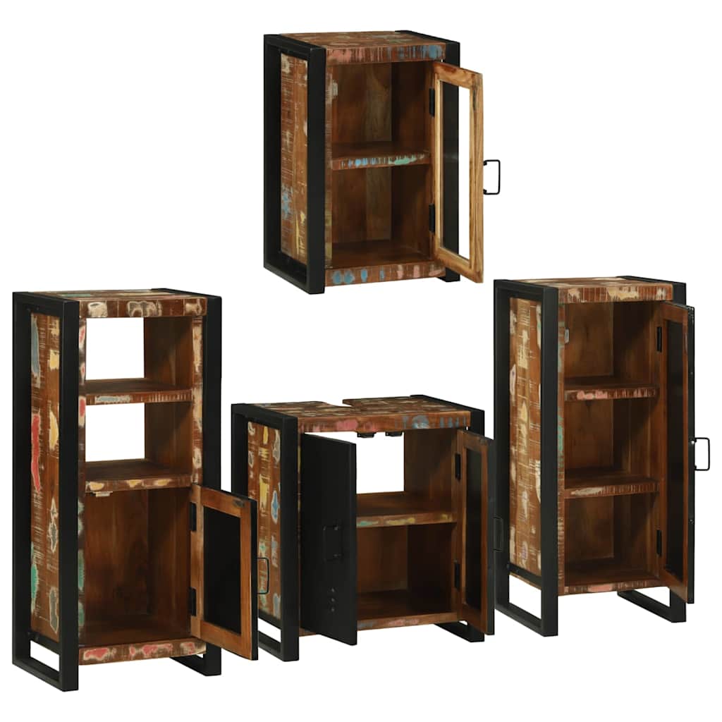 Set di mobili per il bagno 4 pcs Legno massello riciclato | homemem39