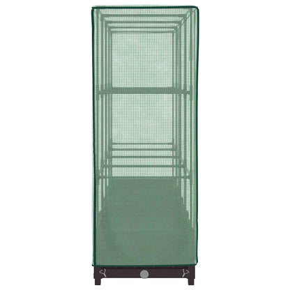Letto Rialzato con Copertura Serra Effetto Rattan 160x40x123 cm