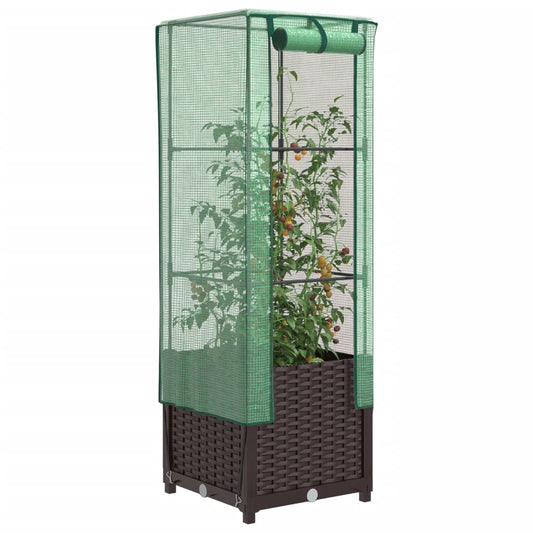 Letto Rialzato con Copertura Serra Effetto Rattan 40x40x139 cm | homemem39