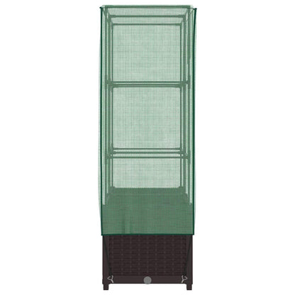 Letto Rialzato con Copertura Serra Effetto Rattan 80x40x138 cm - homemem39