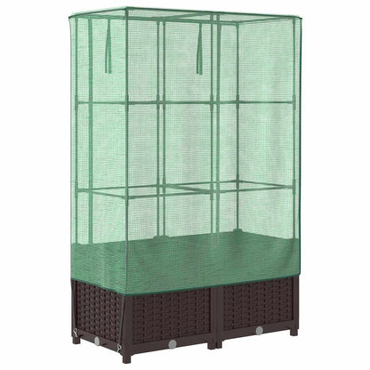 Letto Rialzato con Copertura Serra Effetto Rattan 80x40x138 cm - homemem39