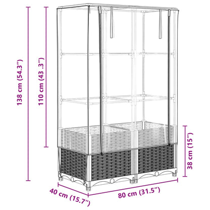 Letto Rialzato con Copertura Serra Effetto Rattan 80x40x138 cm - homemem39