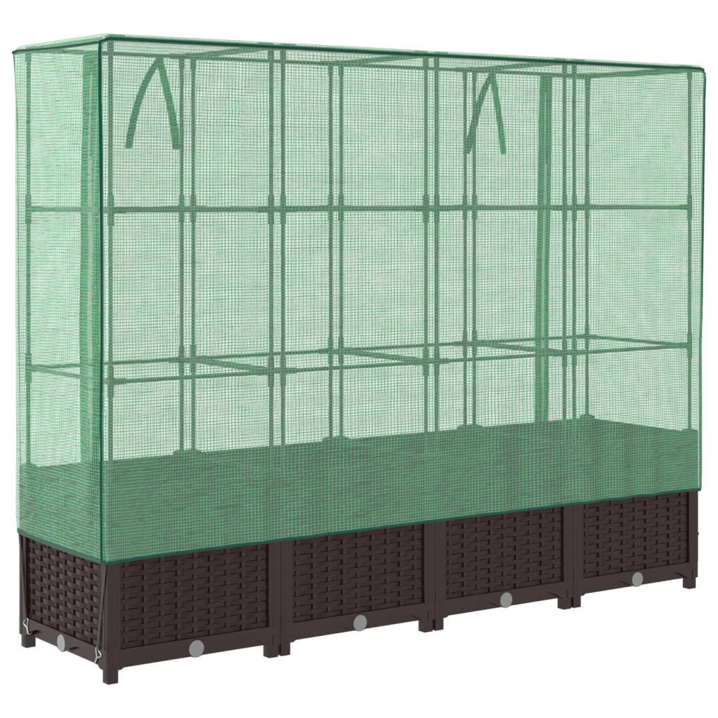 Letto Rialzato con Copertura Serra Effetto Rattan 160x40x138 cm - homemem39
