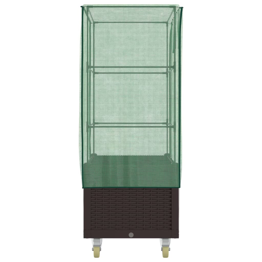 Letto Rialzato con Copertura e Ruote Effetto Rattan 80x50x182cm | homemem39
