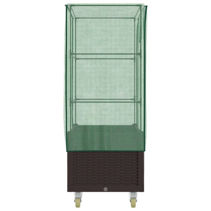 Letto Rialzato con Copertura e Ruote Effetto Rattan 80x50x182cm | homemem39