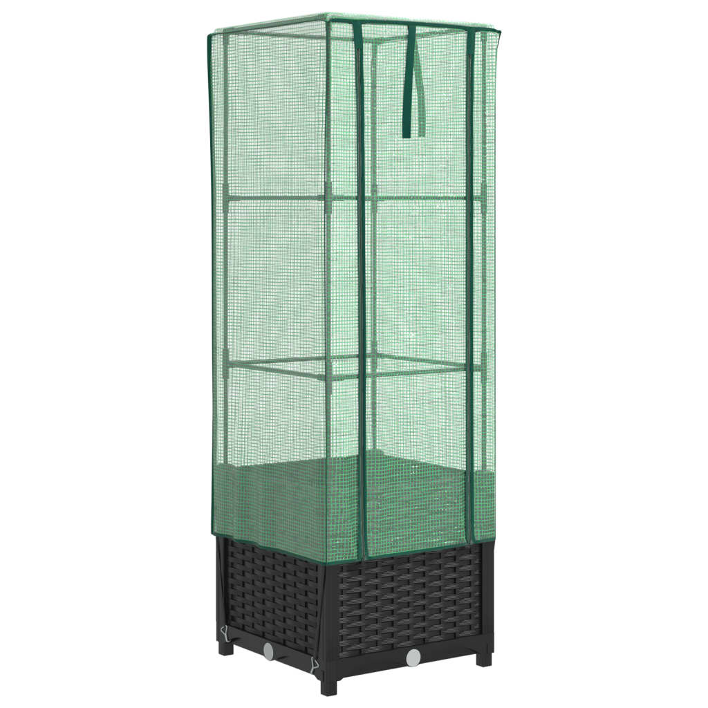 Letto Rialzato con Copertura Serra Effetto Rattan 40x40x139 cm - homemem39