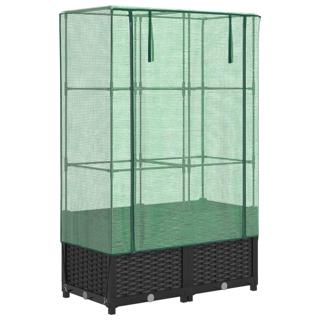 Letto Rialzato con Copertura Serra Effetto Rattan 80x40x138 cm - homemem39