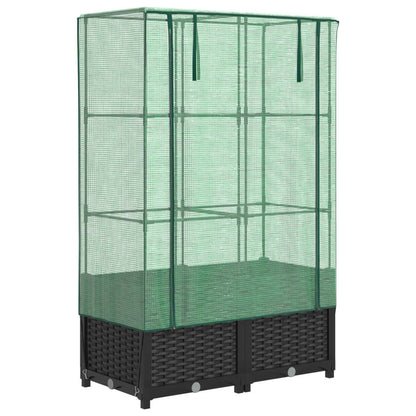 Letto Rialzato con Copertura Serra Effetto Rattan 80x40x138 cm - homemem39