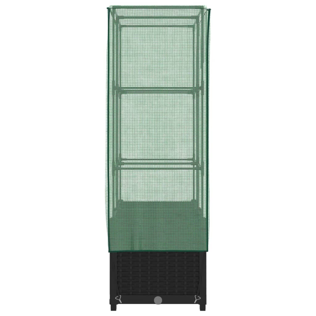 Letto Rialzato con Copertura Serra Effetto Rattan 80x40x138 cm - homemem39