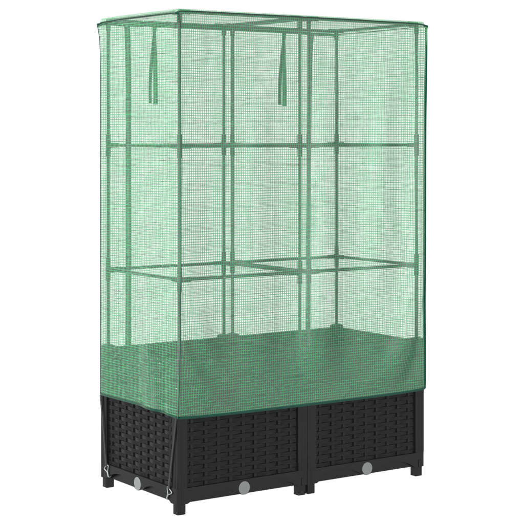 Letto Rialzato con Copertura Serra Effetto Rattan 80x40x138 cm - homemem39
