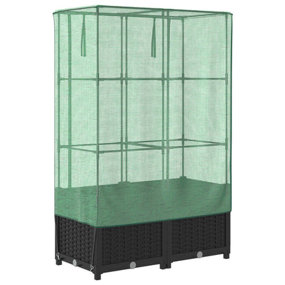Letto Rialzato con Copertura Serra Effetto Rattan 80x40x138 cm - homemem39