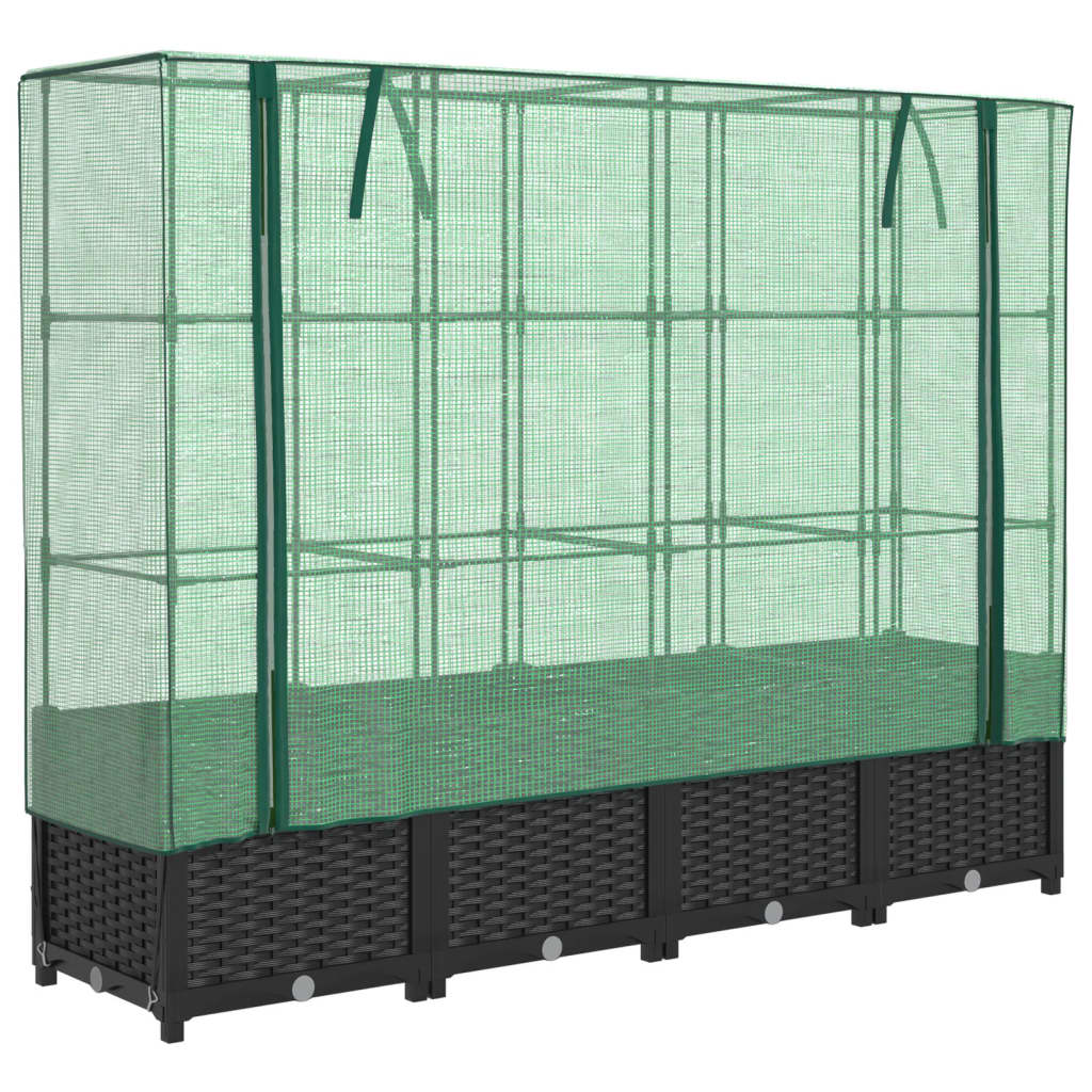 Letto Rialzato con Copertura Serra Effetto Rattan 160x40x138 cm - homemem39