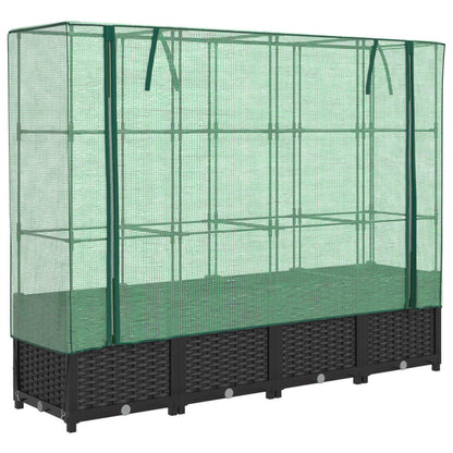 Letto Rialzato con Copertura Serra Effetto Rattan 160x40x138 cm - homemem39