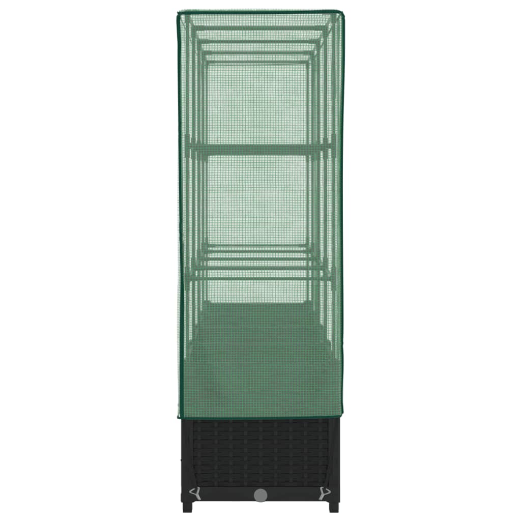 Letto Rialzato con Copertura Serra Effetto Rattan 160x40x138 cm - homemem39
