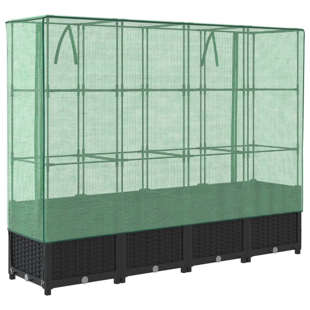 Letto Rialzato con Copertura Serra Effetto Rattan 160x40x138 cm - homemem39
