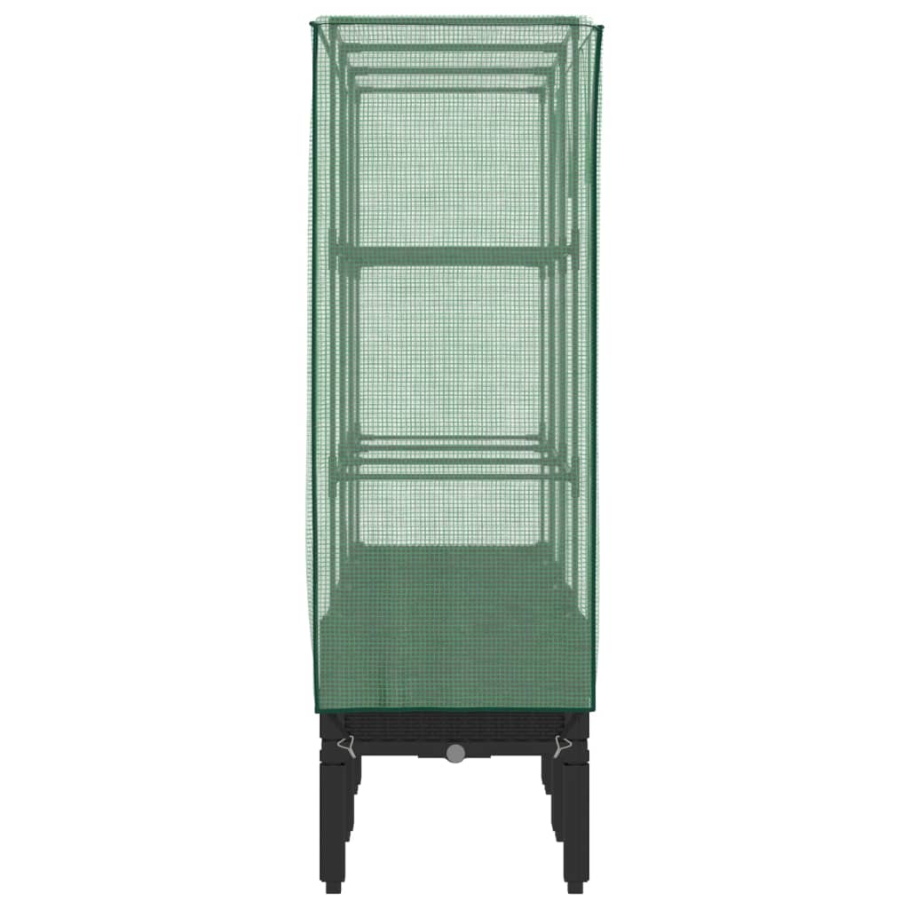 Letto Rialzato con Copertura Serra Effetto Rattan 120x40x140 cm