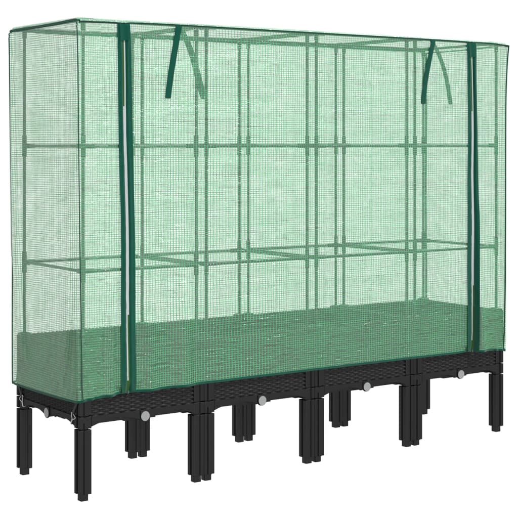 Letto Rialzato con Copertura Serra Effetto Rattan 160x40x140 cm - homemem39