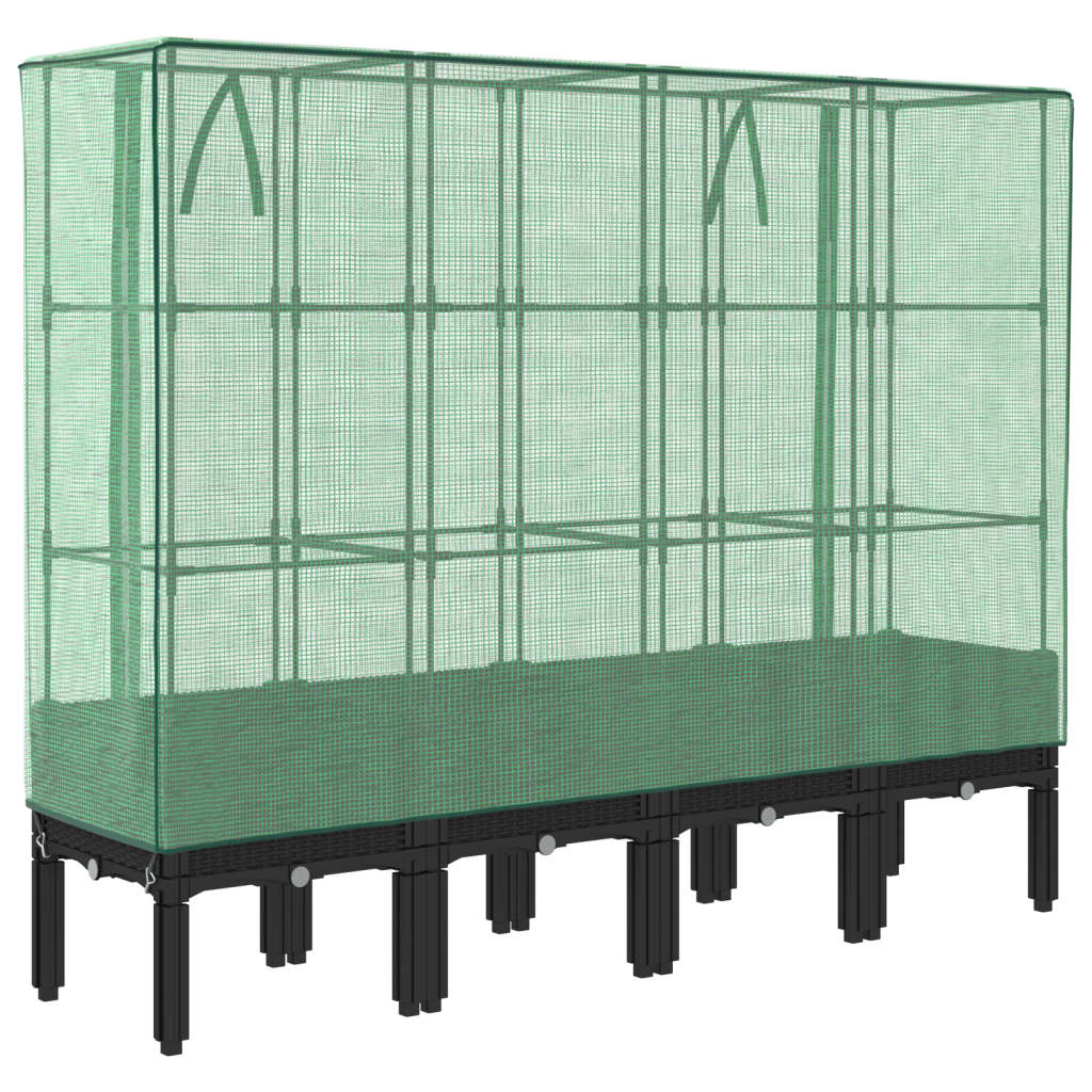 Letto Rialzato con Copertura Serra Effetto Rattan 160x40x140 cm - homemem39