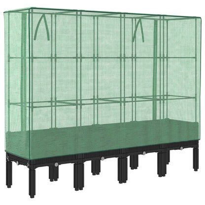 Letto Rialzato con Copertura Serra Effetto Rattan 160x40x140 cm - homemem39