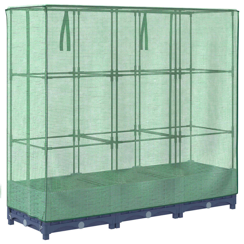 Letto rialzato con copertura per serra effetto rattan 120x40x123 cm