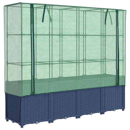 Letto Rialzato con Copertura Serra Effetto Rattan 160x40x153 cm