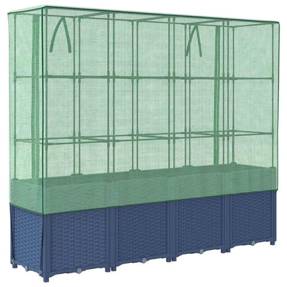Letto Rialzato con Copertura Serra Effetto Rattan 160x40x153 cm
