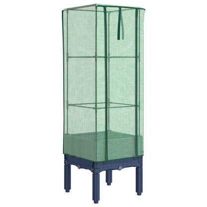 Letto Rialzato con Copertura Serra Effetto Rattan 40x40x140 cm